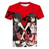 Herr t shirts 2024 män kvinnor mode 3d tryck anime akame ga kill t-shirt o-hals kort hylsa skjorta harajuku tees toppar överdimensionerade