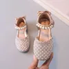 Sandalias para niñas, moda de verano, zapatos de niña con diamantes de imitación y perlas, zapatos de fiesta de princesa para niños 240122