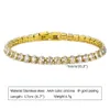 Bijoux Pvd non ternis, acier inoxydable plaqué or 18 carats, bracelet à chaîne de tennis ovale en zircone de 5 mm