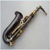 ALTO SAXOPHONE Black Nickel Gold E-Flat Music Brass Case Case. Vass. Munstycke gratis frakt