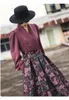 Casual Jurken Tingfly Vrouwen Herfst Sprin Mode Jacquard A-lijn Knielengte Jurk Dame Vintage Elegante Kantoor Werkkleding