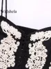 Women's Tanks Willshela Women Fashion Embroidery Lace Up Bandage Camisole Vintage Thin Straps Heater Neck Female Chic Lady Tops