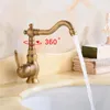 Robinets d'évier de salle de bains, robinet en laiton Antique de Style européen, cuisine domestique et lavabo froid à poignée unique
