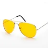 Lunettes de soleil femmes lentille jaune lunettes de conduite hommes classique pilote 2024 concepteur Vision nocturne lunettes de soleil