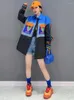 Blusas femininas shengpalae retalhos camisa de bloqueio de cor casaco feminino moda coreana manga longa blusa minoria y2k roupas 2024 primavera