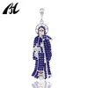 Pendant Necklaces Holy Death Charm Crystal Rhinestone Jewelry Santa Muerte Necklace