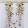 Dangle Earrings Mwsonya Fashion Korean Rhinestone Butterfly Crystal Drop for Women 2024 Trend Water Tassel Brincos Jewelry Gift