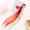 Hårtillbehör F62D Rainbow Cloud Side Clip Princess Child Hairpin Long Tassel Color Baby