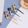 Spoons 5/6 Pieces Gold Stirring Teaspoons Stainless Steel Mini Coffee Spoon Set Ice Cream Cake Dessert Mirror Kitchen Utensils