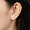 Boucles d'oreilles LUOWEND 925 en argent Sterling demi-rond naturel perle d'eau douce bijoux faits à la main pour les femmes cadeau d'anniversaire