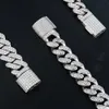 Bracelet à maillons cubains en argent Sterling S925, bijoux fins, avec pierres précieuses Def Moissanite, testeur de diamant Moissanite