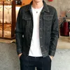 Cotton Denim Jacket Men Casual Solid Color Lapel Single Breasted Jeans Jackets Young Fashion Slim Fit Hole Street Clothing 5xl 240119