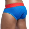 Calzoncillos Deportes clásicos Ropa interior para hombres Calzoncillos boxer de malla transpirable de algodón Color de contraste Tallas grandes Pantalones cortos de natación de cintura baja Uderpants