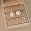 Stud Earrings ASHIQI Trendy Natural Freshwater Pearl 925 Sterling Silver For Women Wedding Jewelry