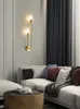 Lampada da parete Nordic tutto in rame Camera da letto Comodino G9 Oro Acrilico Soggiorno Balcone Guardaroba Minimalista El Foyer Decorazione