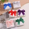 Jewelry Pouches Bow Ribbon Gift Box Bracelets Earring Ring Necklace Square Packaging Cases Display Storage Container