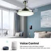 Smart Home Control Wifi Fan Light Switch EU/US Ceiling Lamp Tuya Speed Works With Alexa Google
