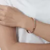 Mode Herz Edelstahl Armband Benutzerdefinierte 18 karat vergoldet Wasserdicht Kristall Zirkon Herz Form Armreif Frauen Schmuck