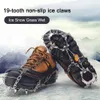 Crampons d'alpinisme à 19 dents avec poignées chaîne Spike griffe de neige couvre-chaussures en acier inoxydable unisexe marche randonnée accessoires 240125