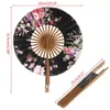Decorative Figurines Japanese Cherry Blossom Pocket Folding Hand Fan Circular Daily Pairing Party Decoration Gift