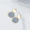 Dangle Earrings Korean Style Blue Geometric Acrylic Resin Pendant Women's 2024 Bohemian Tassel Brincos Jewelry