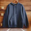 Herrtröjor maden marinblå stickad hoodie tungvikt huva stickad pullover casual blandad tröja förtjockad outwear cityboy arbetskläder