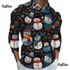 Herren Polos Weihnachten Poloshirts Mode 3D Weihnachtsmann Bedrucktes Hemd Männer Herbst Realistische Muster Langarm Tops Kleidung