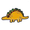 Brooches Mexican Food Taco Dinosaur Lapel Pin Tacosaurus Brooch Funny Vegan Flair Addition