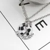 Pendant Necklaces 2Pcs Trendy FRIENDS Necklace Football Friendship Two Parts Splicing Enamel Soccer Women Men Gift