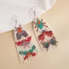 Dangle Earrings Rice Bead Disintegration Originality Fashion Insect Hand Knitting Bohemia Alloy Tassel Simple Design Beaded