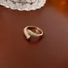Cluster Rings European och American Light Luxury Zircon Snake-Shaped Open for Women Fashion Elegant Metal Jewelry Gifts