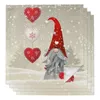 Table Napkin Christmas Gnome Snowflake Love Heart Cloth Napkins Decor Festival Home Wedding Party Dinner