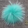 Lenços DIY 13cm 15cm Real Raccoon Fur Pompom para lenço de malha outono inverno genuíno Fox Pom Chapéus ScarvesWraps