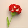 Fleurs décoratives bricolage œillet tricoté à la main Simulation Crochet fête des mères Bouquet cadeau pour mère