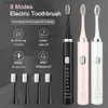 Toothbrush Sonic electric toothbrush crossover new USB charging waterproof home portable intelligent adult toothbrush SetJT234210 Q240202