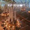 6pcs/zestaw) Dekoracja ślubna żyrandol Centralny Czarny Crystal Candelabara Wedding Centerpiece Crystal Candlestick Candle Holder