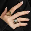 Bagues de cluster 925 Sterling Silver Open Finger Bague Golden Vintage Shell Fleur Feuille Punk pour Femmes Fille Bijoux Cadeau Dropship En Gros