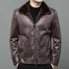 Designer Winter Fur Mens Jacket minkrock tjock isolering Guld dubbelsidig DFV7