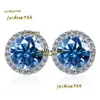 Stud S925 zilveren oorbellen Oorsteker Mode Diamanten oorbel Damesoorbel Sterling zilveren oorbellen Lady Moissanite Stud Oorbellen Ronde studs Bling Klassieke 1CT oorring