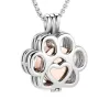 Necklaces Pet Cremation Jewelry for Ashes Stainless Steel Memorial Locket Necklace Mini Keepsake Cremation Urn for Dog/Cat Paw