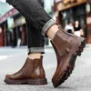 Boots Brand Oxford Men Shoes Male Designer Genuine Leather Mens Wing Tip Chelsea Ankle Boots Business Dress Short Boots