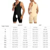 Mężczyźni Shapewear z tyłkami podkładki Bodysuit Control brzucha pełne ciałem Shaper Compresyjne odchudzanie bieliznę