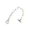 Braccialetti a maglie Moda OT Fibbia Filo piatto lungo Bracciale in acciaio inossidabile al titanio Catena Hip Hop Semplice