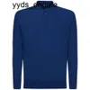 Polo da uomo firmate Loro Piano Polo in lana a maniche lunghe Blu navy Moda invernale Top DICK