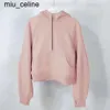 Novo 24ss Outono Inverno Yoga Hoodie Scuba Womens Plus Velvet Espessamento Jaquetas Hoodys Esportes Meio Zíper Terry Designer Suéter Chothing Solto Roupas Curtas