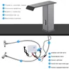 Torneiras da pia do banheiro SHBSHAIMY Preto Sensor Inteligente Cachoeira Bacia Torneira Automática Misturador de Água Fria Guindaste