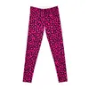 Pantalon actif Pink and Black Leopard Imprimer des leggings de sport