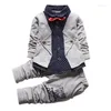 Kleidung Sets Kinder Kleidung Frühling Herbst Baby Jungen Langarm Gentleman Anzug Kinder Krawatte Hemd Hosen 2Ps Infant Weihnachten Outfit