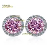 Stud S925 zilveren oorbellen Oorsteker Mode Diamanten oorbel Damesoorbel Sterling zilveren oorbellen Lady Moissanite Stud Oorbellen Ronde studs Bling Klassieke 1CT oorring