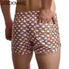 Underbyxor herrboxare underkläder trosor sömn lounge pyjama shorts tryck polyester mens hem lös